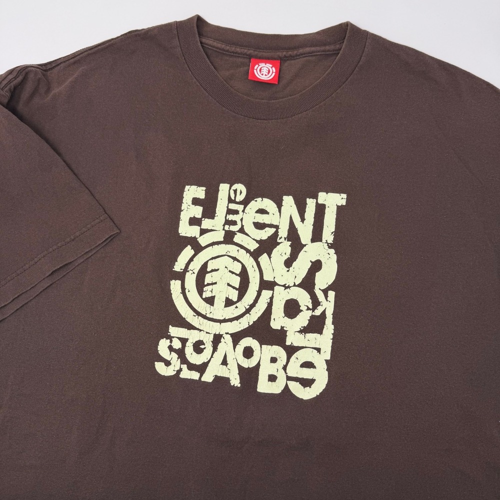 Element Skateboards Graphic Tee Brown Vintage Y2K Logo Mens XXL